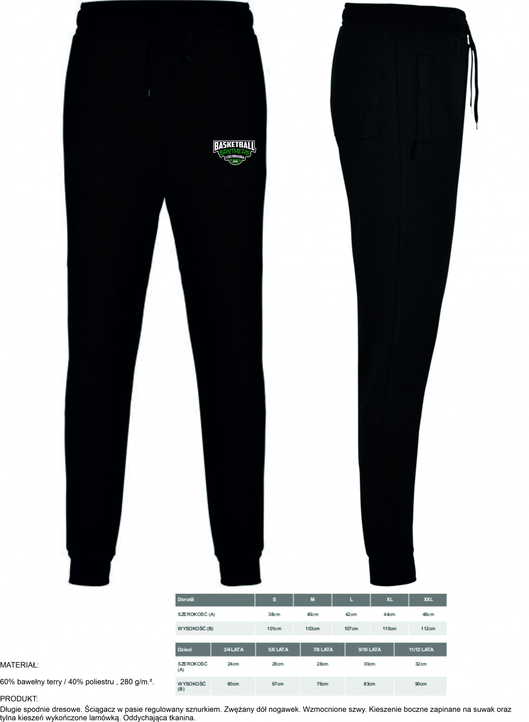 Spodnie unisex logo basketballbrothers lub basketballsisters