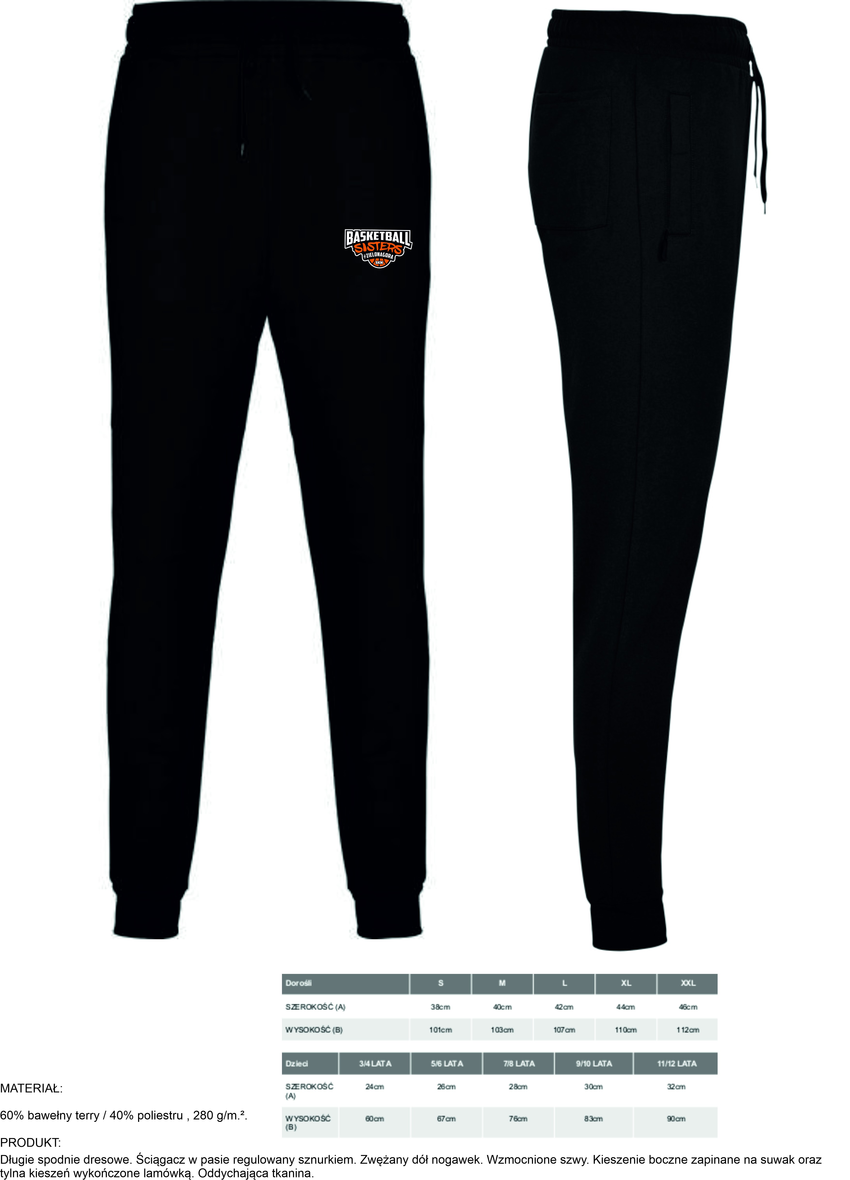 Spodnie unisex logo basketballbrothers lub basketballsisters